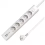 Microconnect ciabatta multipresa Schuko con 5 porte USB e interruttore on/off 1,5 m, bianco