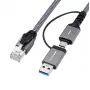 Microconnect CAT6 RJ45 FTP cavo adattatore USB A-C, 2 metri adattatore di rete