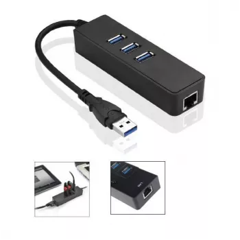 Microconnect MC-USB3.0HUBWETH dock/replicatore di porte per laptop USB 3.2 Gen 1 (3.1 Gen 1) Type-A nero