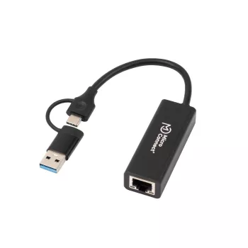 Adattatore Microconnect MC-USBACNET1G USB-C a RJ-45 0,2 m nero