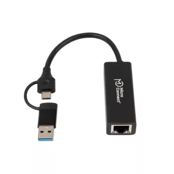 Adattatore Microconnect MC-USBACNET1G USB-C a RJ-45 0,2 m nero