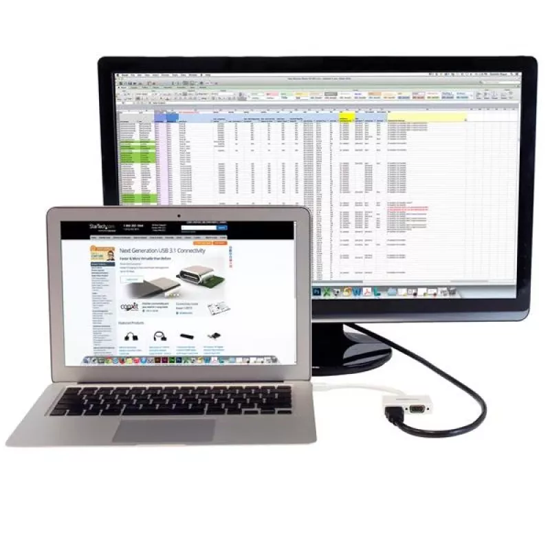 StarTech.com Adattatore A/V da viaggio: convertitore 2-in-1 Mini DisplayPort a HDMI o VGA - Bianco