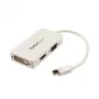 StarTech.com Adattatore A/V da viaggio: convertitore 3-in-1 Mini DisplayPort a VGA DVI o HDMI - Bianco
