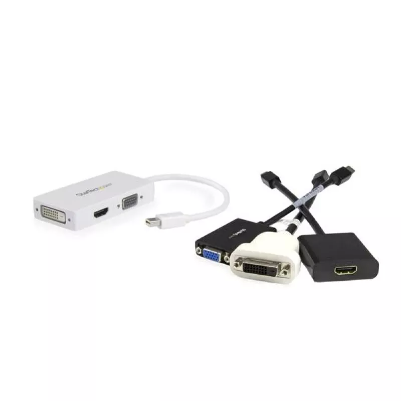 StarTech.com Adattatore A/V da viaggio: convertitore 3-in-1 Mini DisplayPort a VGA DVI o HDMI - Bianco