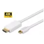 Microconnect MDPHDMI2-4K Adattatore cavo video 2 m Mini DisplayPort HDMI Type-A (standard) bianco