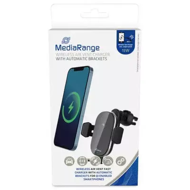 Caricabatterie wireless MediaRange MRMA117 ricarica rapida smartphone nero