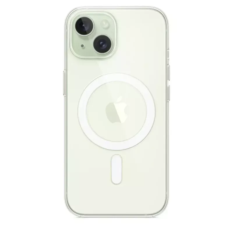 Custodia protettiva per iPhone 15 di Apple, MagSafe, trasparente, PC, per 6,1 pollici
