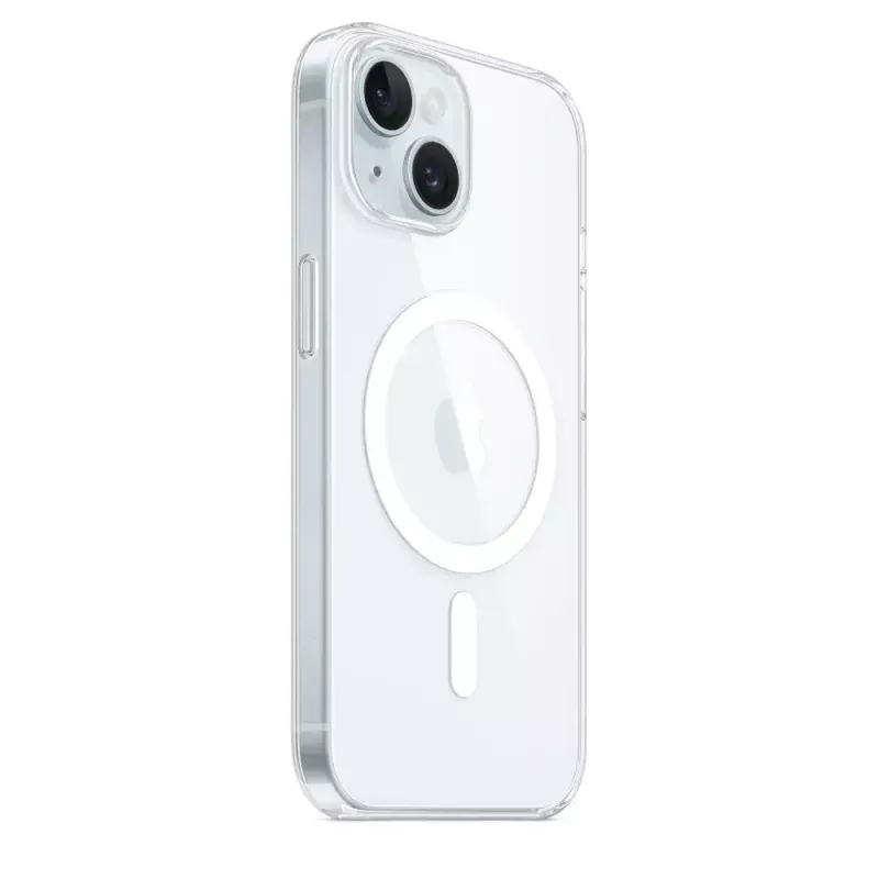 Custodia protettiva per iPhone 15 di Apple, MagSafe, trasparente, PC, per 6,1 pollici