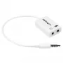 StarTech.com adattatore bianco per cuffie con connettori separati cuffie/microfono – 3,5 mm 4 poli su 2x 3 poli 3,5 mm M/F