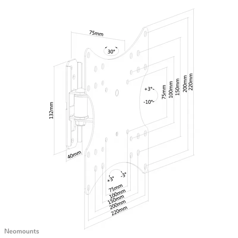 Supporto a parete per TV Neomounts FPMA-W115 nero 10-40 pollici – full-motion