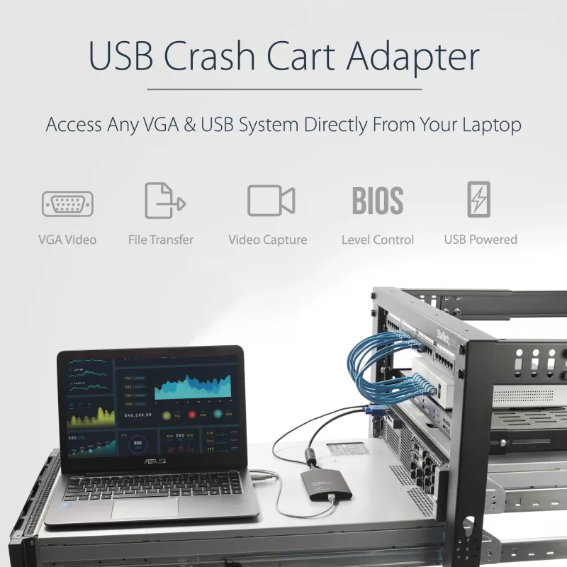 Adattatore USB crash cart StarTech.com con trasferimento file e registrazione video