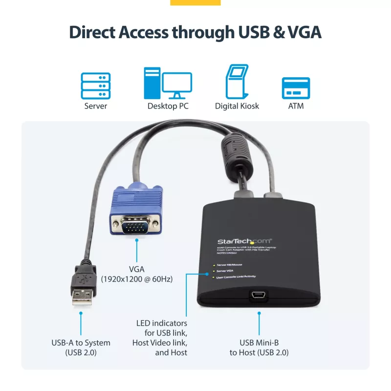 Adattatore USB crash cart StarTech.com con trasferimento file e registrazione video