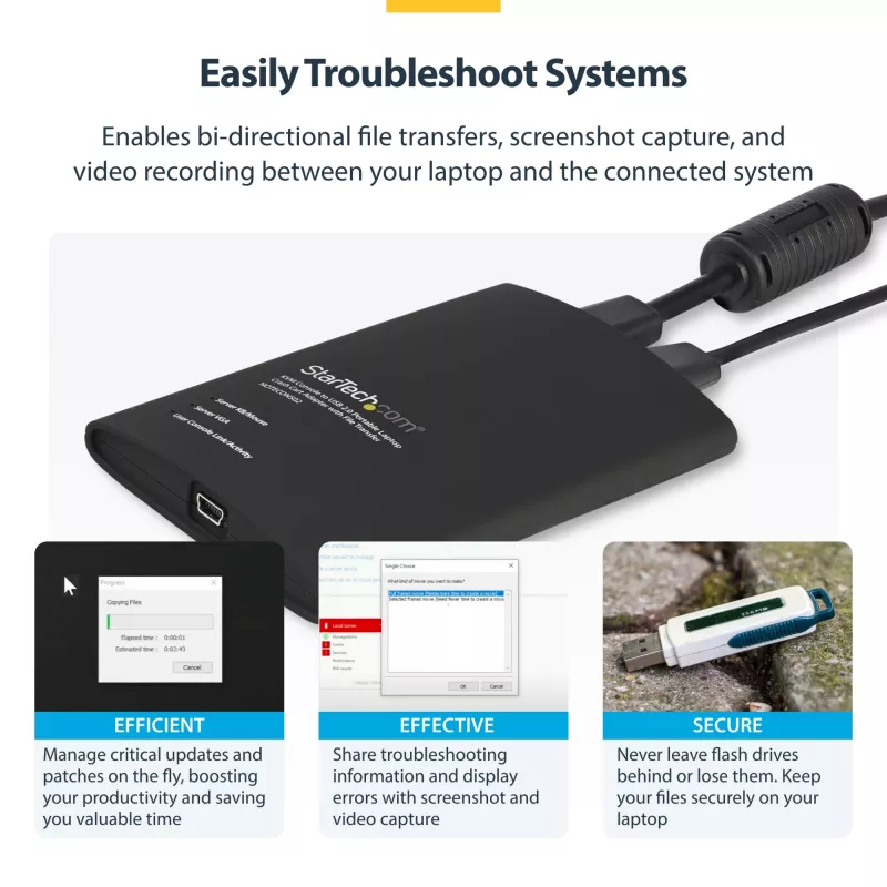 Adattatore USB crash cart StarTech.com con trasferimento file e registrazione video