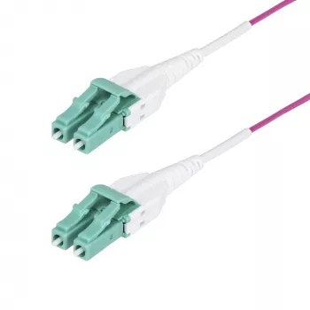 StarTech.com Cavo in fibra ottica multimodale LC-LC (UPC) OM4 da 7 m (23ft), Erika Violet, 50/125µm, 40G/100G, LOMMF/VCSEL, patch cord in fibra Uniboot, classificazione OFNR Riser