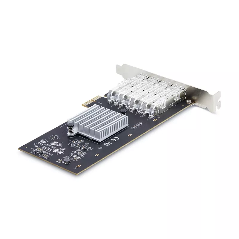 StarTech.com Scheda di rete 4 porte GbE SFP, PCIe 2.0 x2 (compatibile x4, x8, x16), controller Intel I350-AM4 4x 1GbE, 1000BASE rame/fibra, NIC Gigabit Ethernet quad-port desktop/server - Windows e Linux