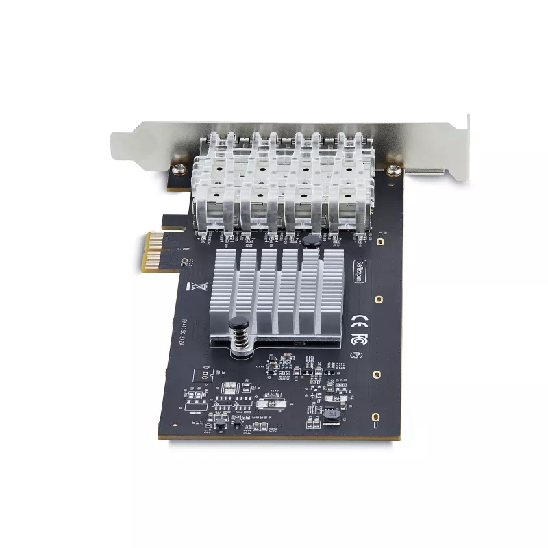 StarTech.com Scheda di rete 4 porte GbE SFP, PCIe 2.0 x2 (compatibile x4, x8, x16), controller Intel I350-AM4 4x 1GbE, 1000BASE rame/fibra, NIC Gigabit Ethernet quad-port desktop/server - Windows e Linux