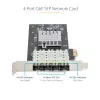 StarTech.com Scheda di rete 4 porte GbE SFP, PCIe 2.0 x2 (compatibile x4, x8, x16), controller Intel I350-AM4 4x 1GbE, 1000BASE rame/fibra, NIC Gigabit Ethernet quad-port desktop/server - Windows e Linux