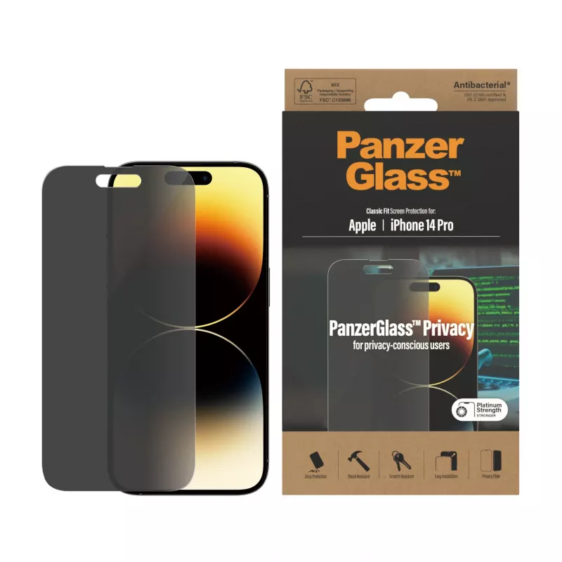Protezione display privacy PanzerGlass Apple iPhone 14 Pro antigraffio e antiurto