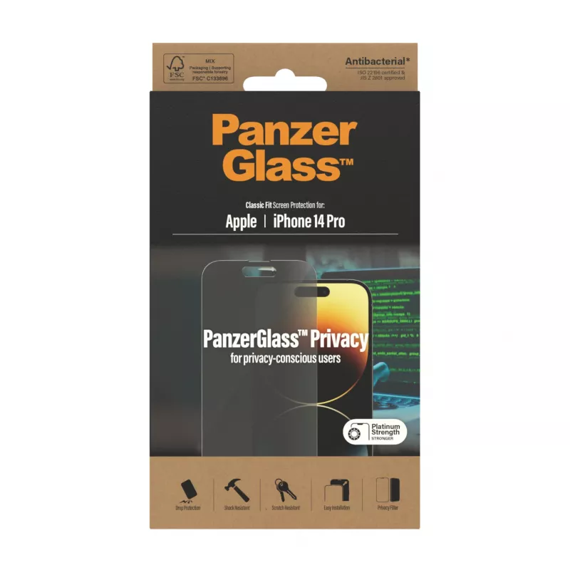 Protezione display privacy PanzerGlass Apple iPhone 14 Pro antigraffio e antiurto