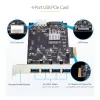 StarTech.com scheda PCIe USB 4 porte, USB 3.2 5 Gbit/s, scheda di espansione PCI Express con 4 controller USB indipendenti, 4 porte USB-A, Windows/macOS/Linux