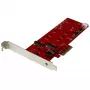 StarTech.com scheda controller 2x M.2 SATA SSD – PCIe, PCIe, M.2, full-height / low-profile, PCI 2.0, rosso, CE, FCC, TAA