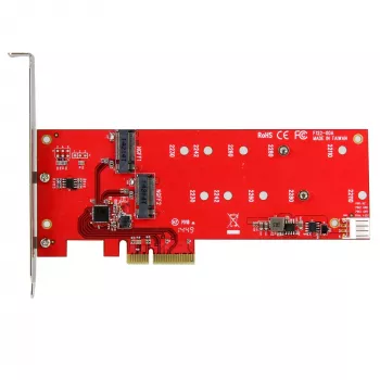 StarTech.com scheda controller 2x M.2 SATA SSD – PCIe, PCIe, M.2, full-height / low-profile, PCI 2.0, rosso, CE, FCC, TAA