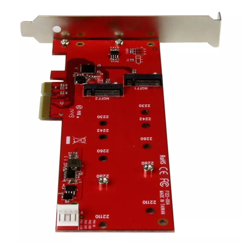 StarTech.com scheda controller 2x M.2 SATA SSD – PCIe, PCIe, M.2, full-height / low-profile, PCI 2.0, rosso, CE, FCC, TAA