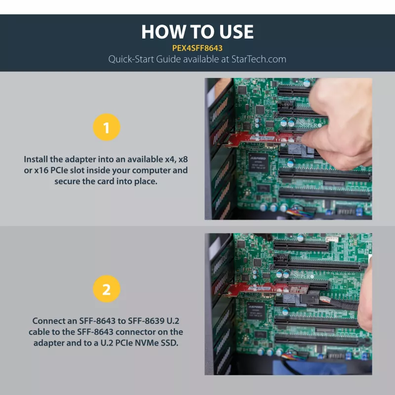 StarTech.com adattatore x4 PCI Express su SFF-8643 per SSD PCIe NVMe U.2