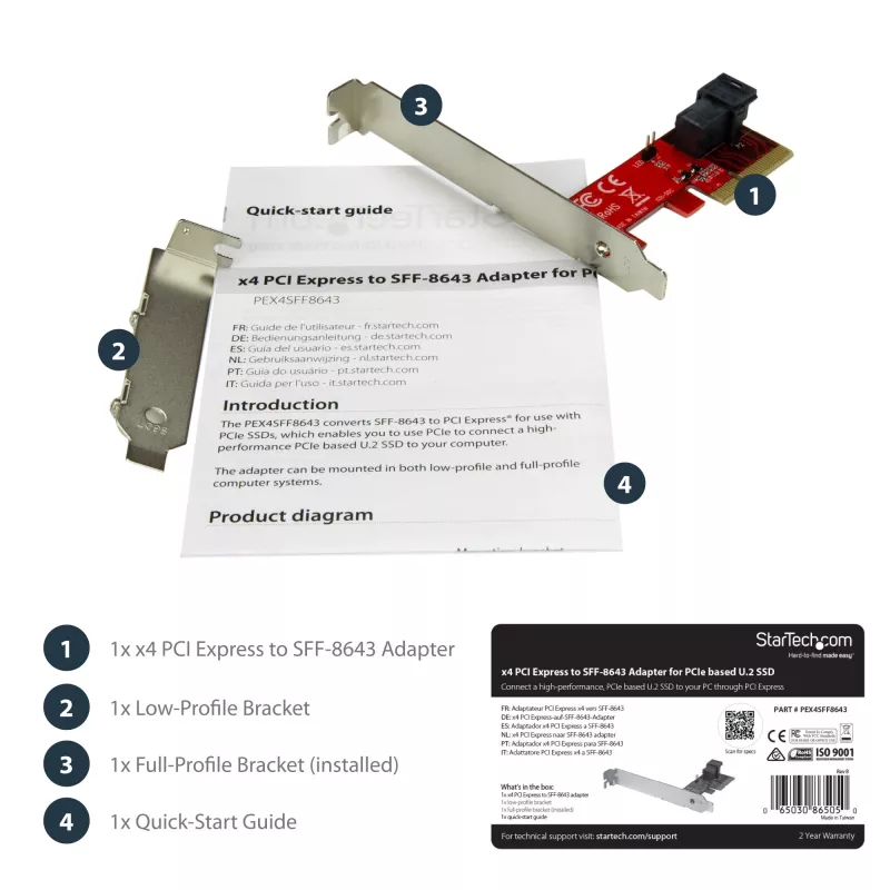 StarTech.com adattatore x4 PCI Express su SFF-8643 per SSD PCIe NVMe U.2