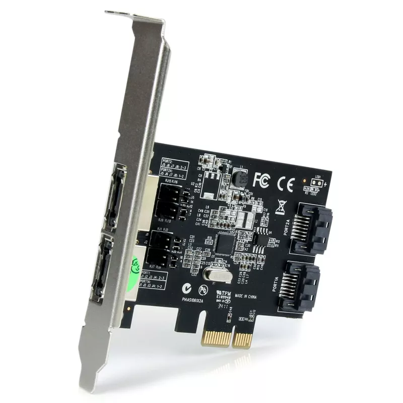 StarTech.com scheda controller SATA 6 Gbit/s eSATA PCI Express a 2 porte – scheda PCIe SATA III dual-port – 2 int/2 ext