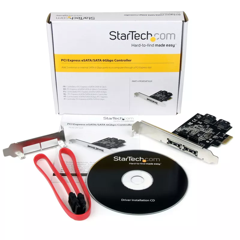 StarTech.com scheda controller SATA 6 Gbit/s eSATA PCI Express a 2 porte – scheda PCIe SATA III dual-port – 2 int/2 ext