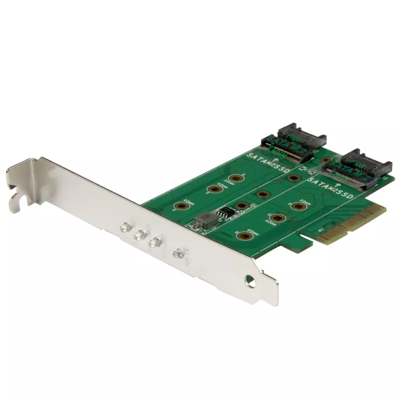 StarTech.com scheda adattatore 3 porte M.2 SSD (NGFF) – 1 x PCIe (NVMe) M.2, 2 x SATA III M.2 – PCIe 3.0