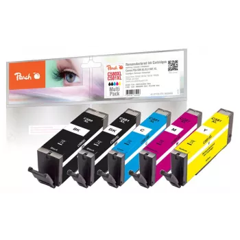 Peach PI100-378 cartuccia d'inchiostro 5 pz. compatibile alta (XL) resa nero, ciano, magenta, giallo