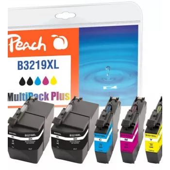Peach Combi Pack Plus, compatibile con Brother LC-3219XL, alta (XL) resa, nero, ciano, magenta, giallo, 62 ml, 15 ml, 5 pz., confezione combinata