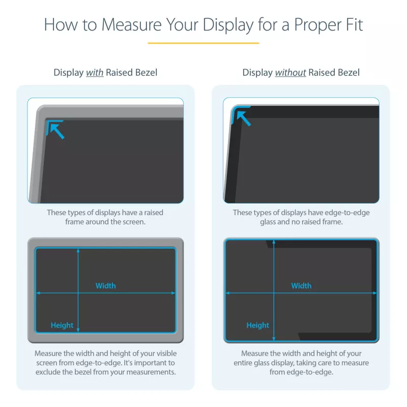 StarTech.com pellicola proteggi schermo per monitor PC da 20 pollici – filtro di sicurezza per schermo del computer – pellicola protettiva che riduce la luce blu – widescreen 16:9 – opaca/lucida – ±30 gradi