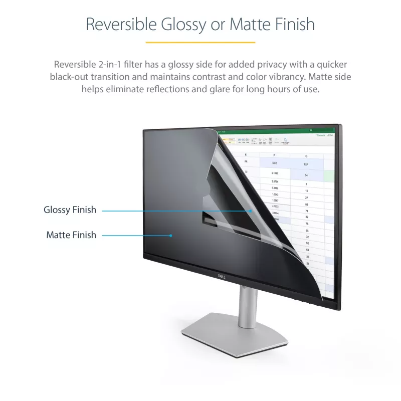 StarTech.com proteggi schermo per monitor da 23 pollici - filtro di sicurezza per schermo del computer - pellicola protettiva che riduce la luce blu - widescreen 16:9 - opaca/lucida - +/-30 gradi