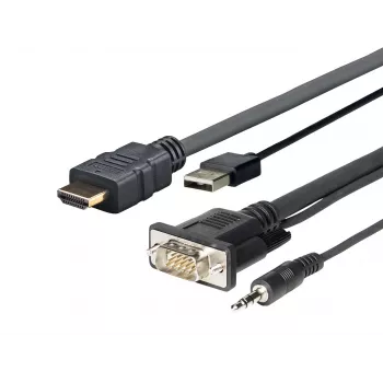 Adattatore cavo video Vivolink PROHDMIMVGA1 1 m HDMI+VGA+USB+3,5 mm HDMI+VGA (D-Sub)+USB+3,5 mm nero