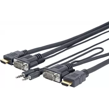 Adattatore cavo video Vivolink PROVGAHDMIFLY3 3 m VGA (D-Sub) + 3,5 mm HDMI Type-A (standard) nero