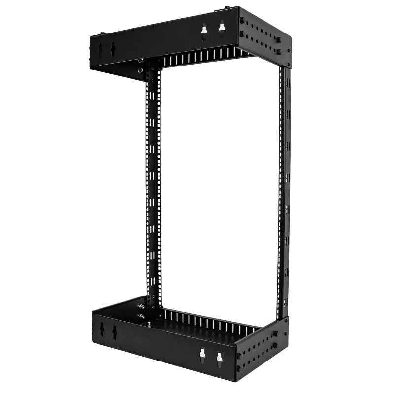 Rack di rete a parete StarTech.com 18U 19 pollici – profondità regolabile 12-20 pollici rack open frame a 2 montanti per sala server per AV/dati/IT/comunicazione/dispositivi informatici/switch con gabbie e viti