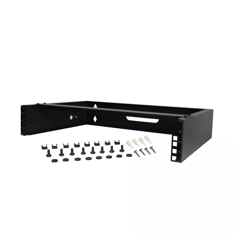 Armadio di rete a parete StarTech.com 2U – profondità 14 pollici (low profile) – supporto patch panel 19 pollici per server piatti, dispositivi IT, switch di rete – portata 35 kg, nero
