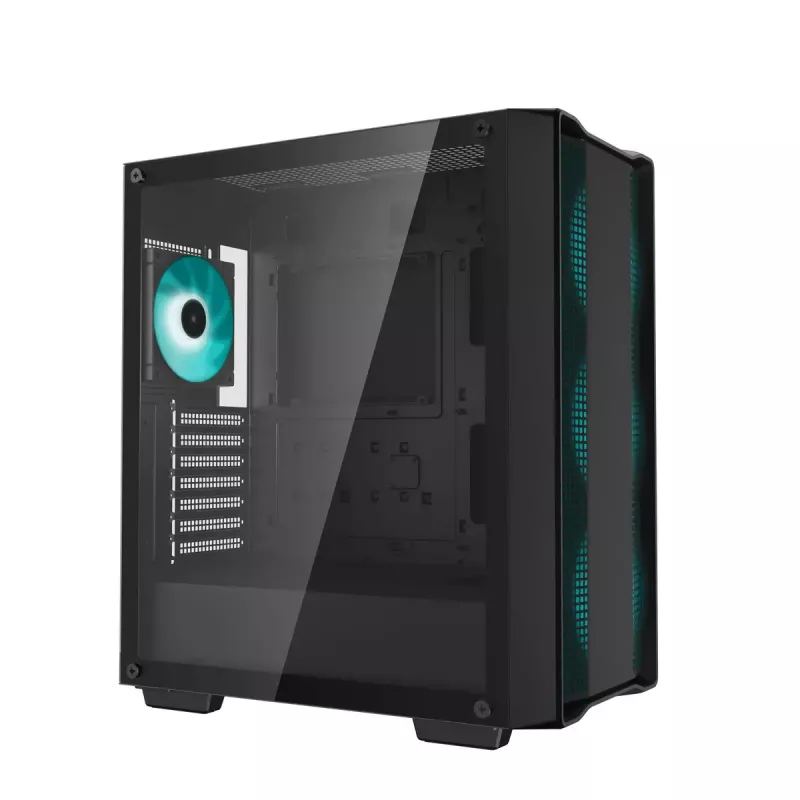 Case PC DeepCool CC560 V2 Midi Tower nero — ATX/microATX, vetro temperato, frontale RGB, radiatore frontale 360mm, GPU 370mm