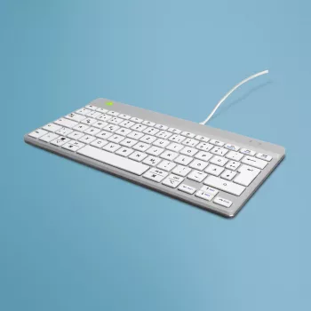 Tastiera ergonomica R-Go Tools R-Go Compact Break, tastiera compatta con software per le pause, QWERTZ (DE), con filo, bianco