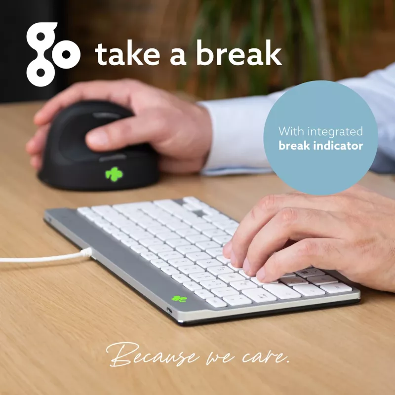Tastiera ergonomica R-Go Tools R-Go Compact Break, tastiera compatta con software per le pause, QWERTZ (DE), con filo, bianco