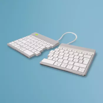 Tastiera ergonomica R-Go Tools R-Go Split Break con software per le pause, tastiera ergonomica divisa, QWERTZ (DE), Bluetooth, bianco