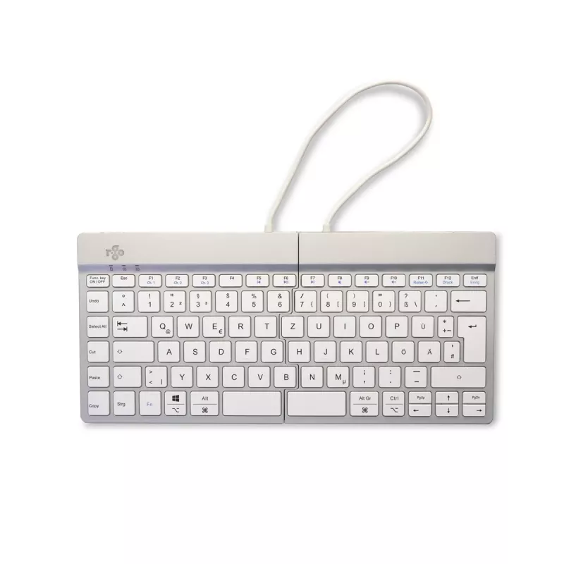 Tastiera ergonomica R-Go Tools R-Go Split Break con software per le pause, tastiera ergonomica divisa, QWERTZ (DE), Bluetooth, bianco