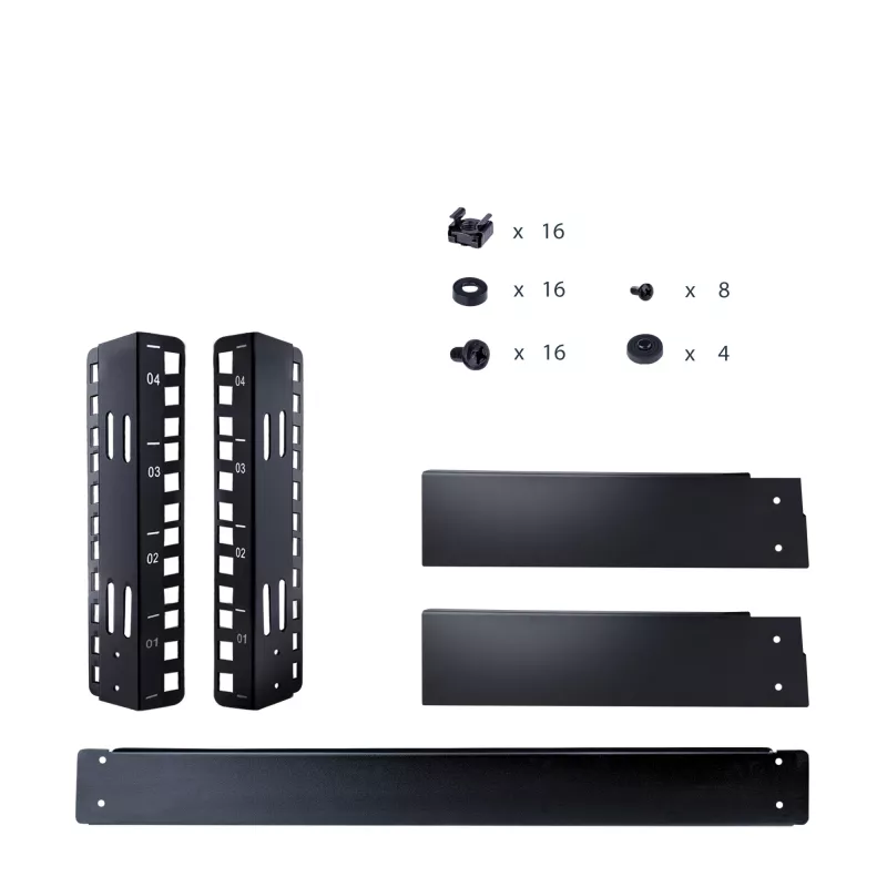 StarTech.com rack server desktop a 2 montanti 4HE, piccolo rack aperto per computer 19