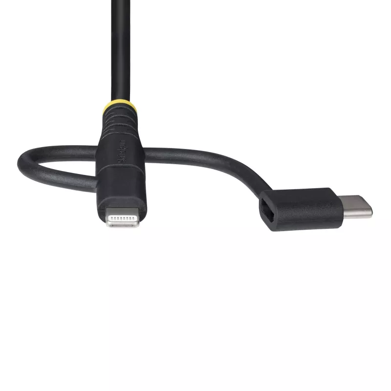 StarTech.com cavo di ricarica multiplo USB robusto 1m, USB a Lightning/Micro-USB/Type-C, certificato Apple MFi, guaina in aramide, cavo di ricarica USB 3-in-1 universale per iPhone/iPad/Android