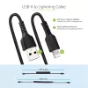 Cavo USB a Lightning StarTech.com 1 m (3 ft), certificato MFi, cavo di ricarica iPhone a spirale, nero, guaina TPE resistente in fibra aramidica, robusto cavo a spirale Lightning