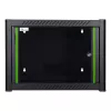 Rack da parete LOGON RWM07U45BL 7U nero con serratura a chiave e gestione cavi