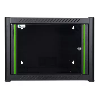 Rack da parete LOGON RWM07U45BL 7U nero con serratura a chiave e gestione cavi